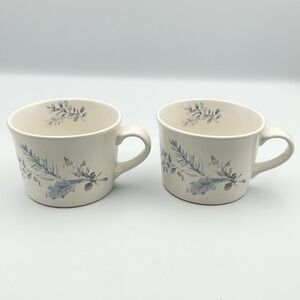 Set of 2 Pfaltzgraff WINTER FROST Coffee Mugs Tea Cups Made in USA Excellent